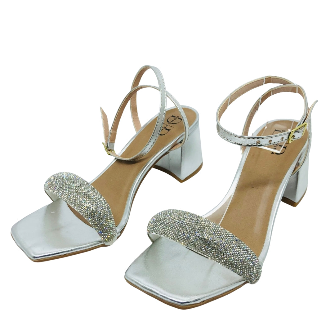Tamanco feminino tiras brilhantes - Priscilla