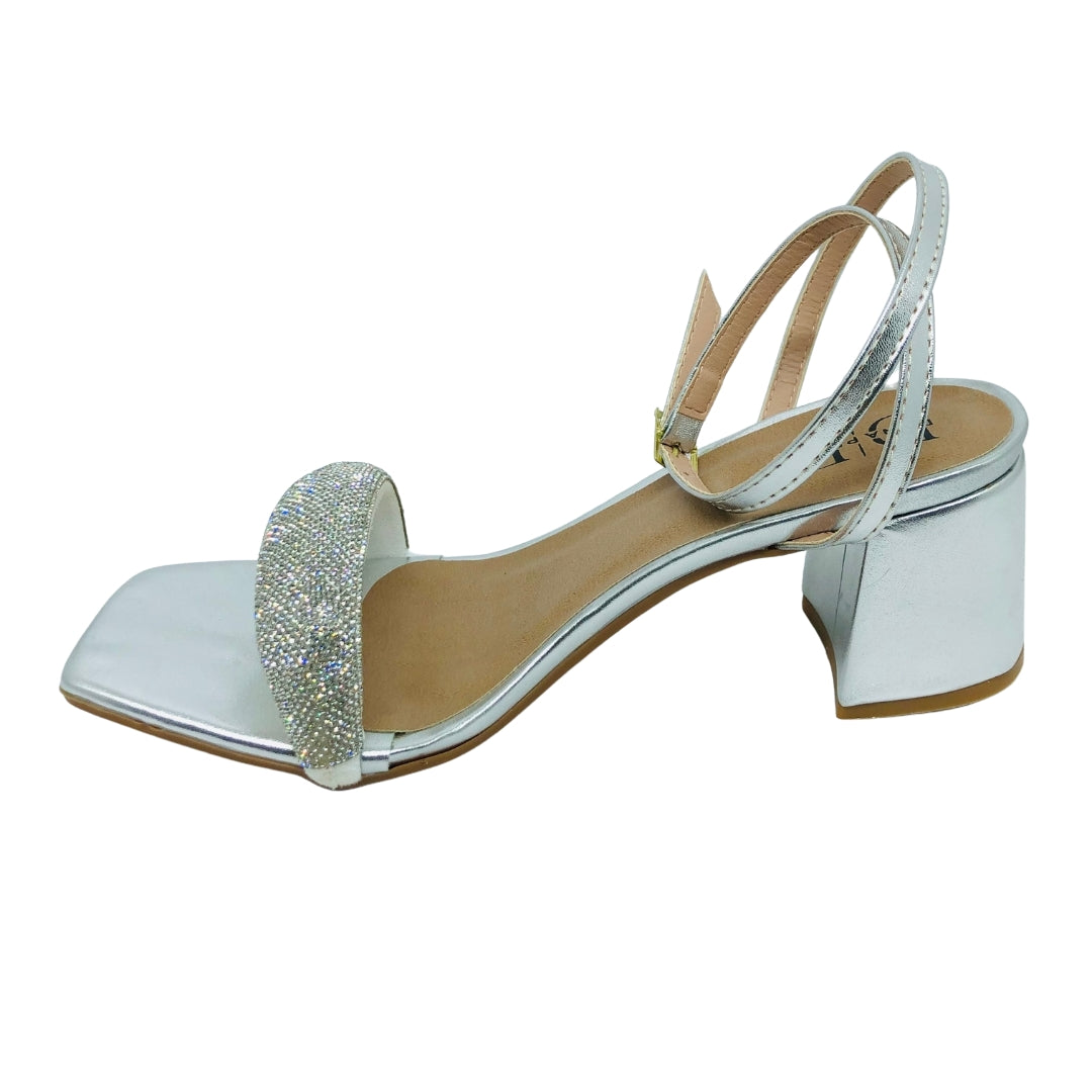 Tamanco feminino tiras brilhantes - Priscilla