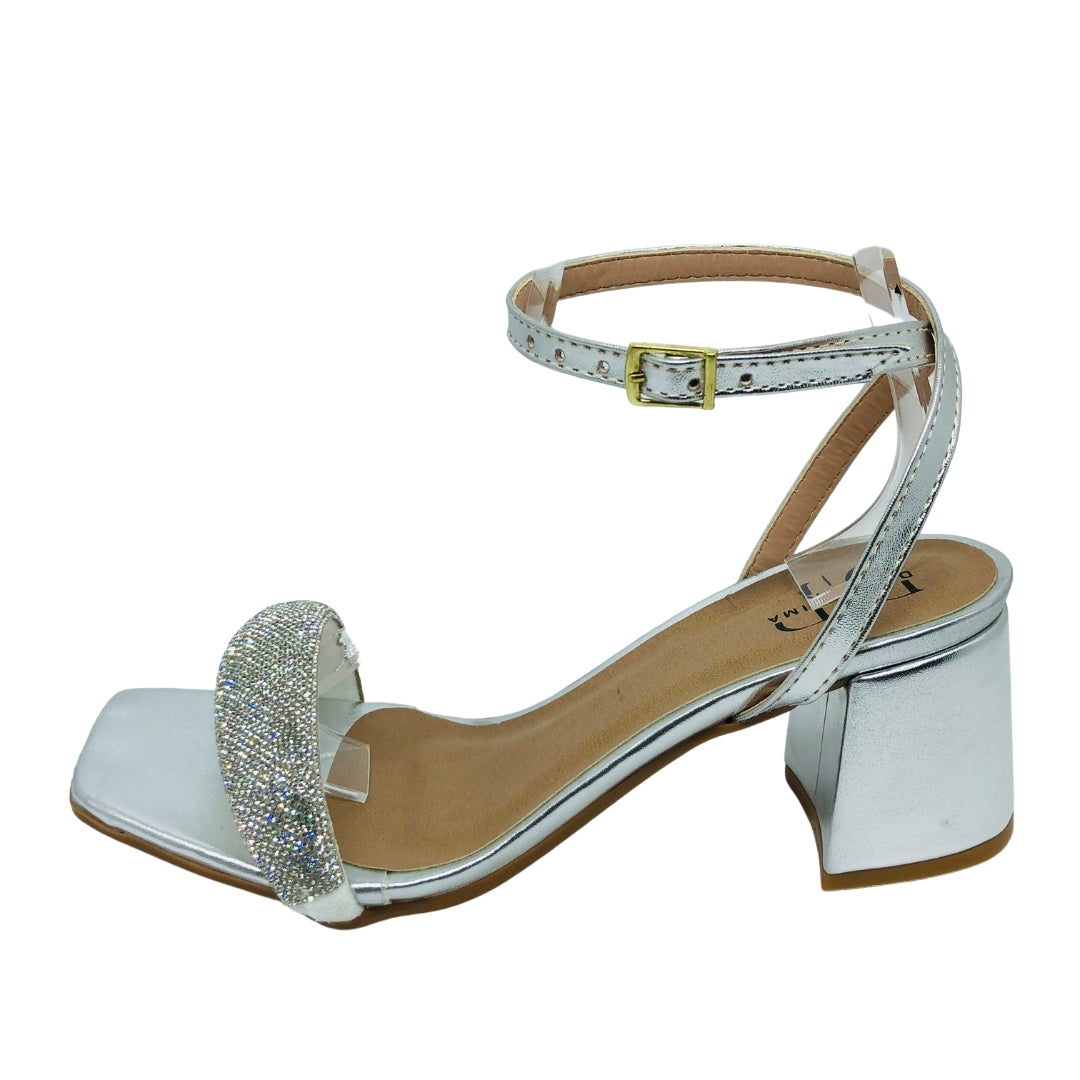 Tamanco feminino tiras brilhantes - Priscilla