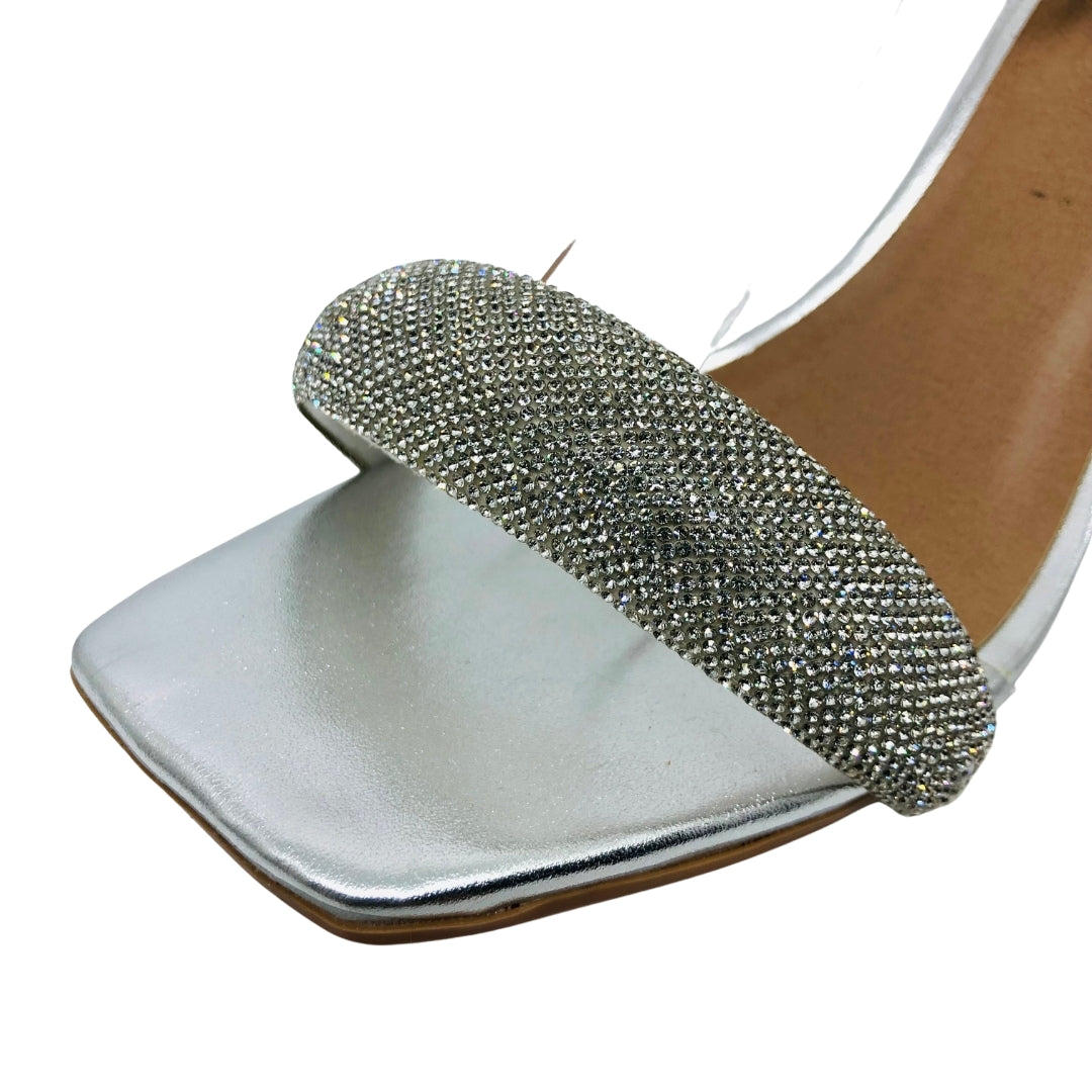 Tamanco feminino tiras brilhantes - Priscilla