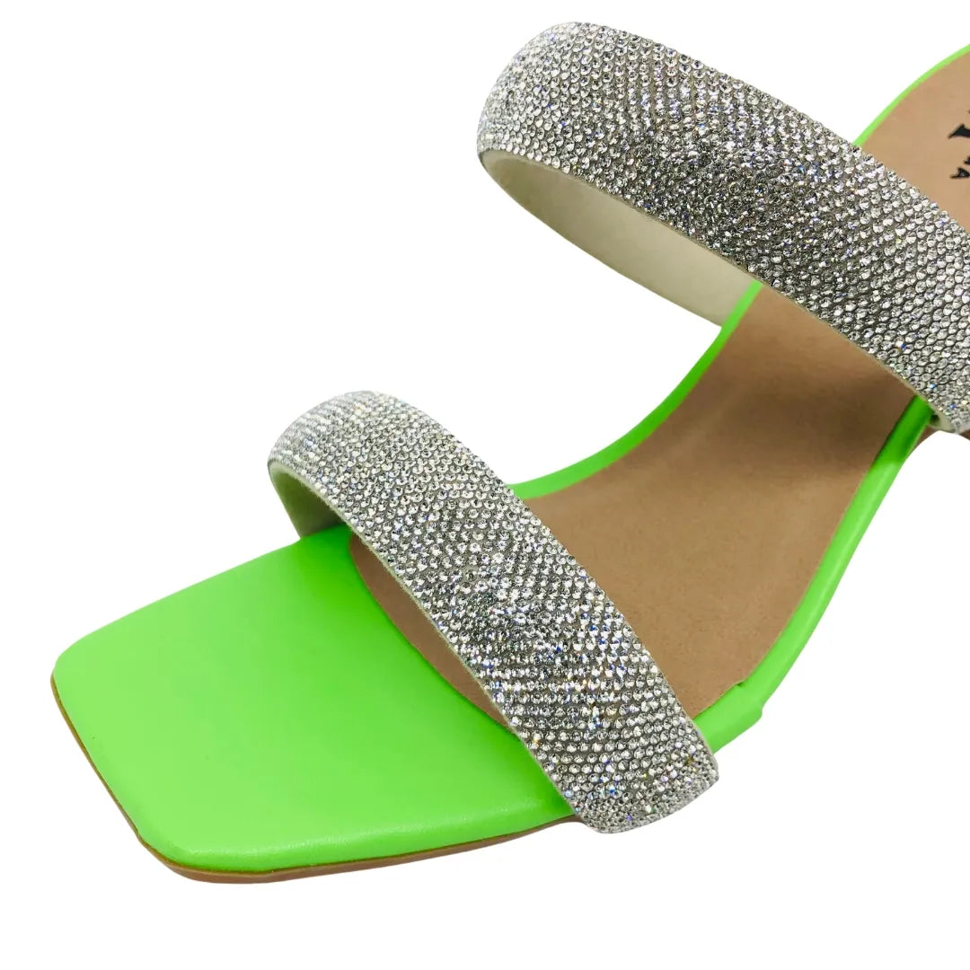 Salto Acrílico Transparente Brilho Duplo Strass - Jade