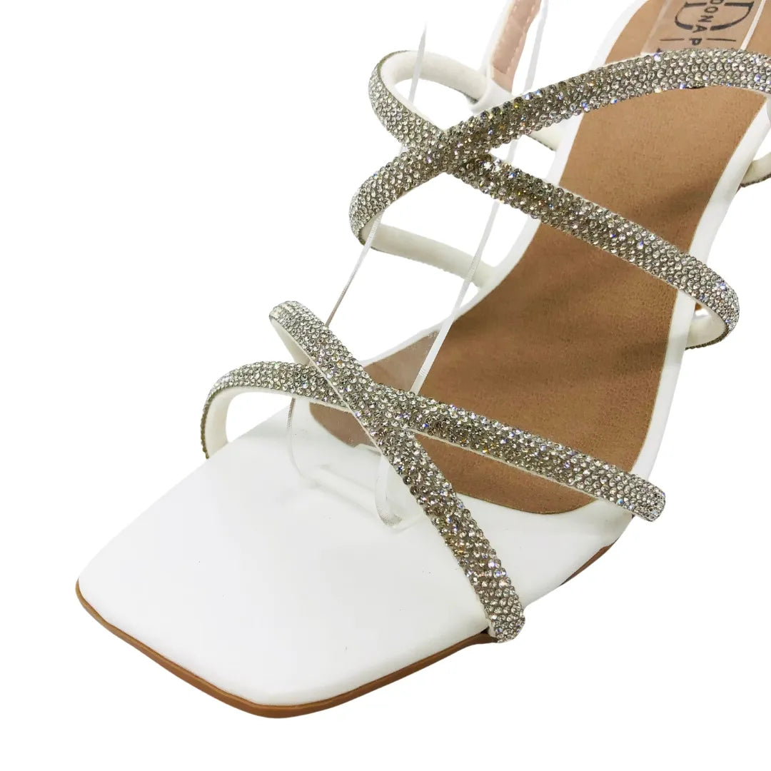 Salto Acrílico Transparente Duplo Strass - Amanda