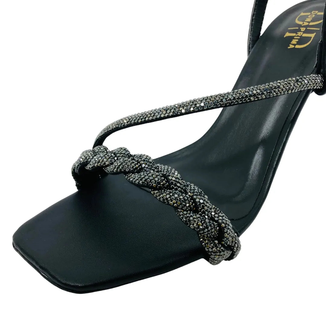 Salto Acrílico Transparente Brilhante Strass - Ana