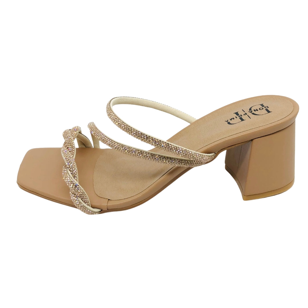 Tamanco Feminino Tiras Brilhantes - Bia