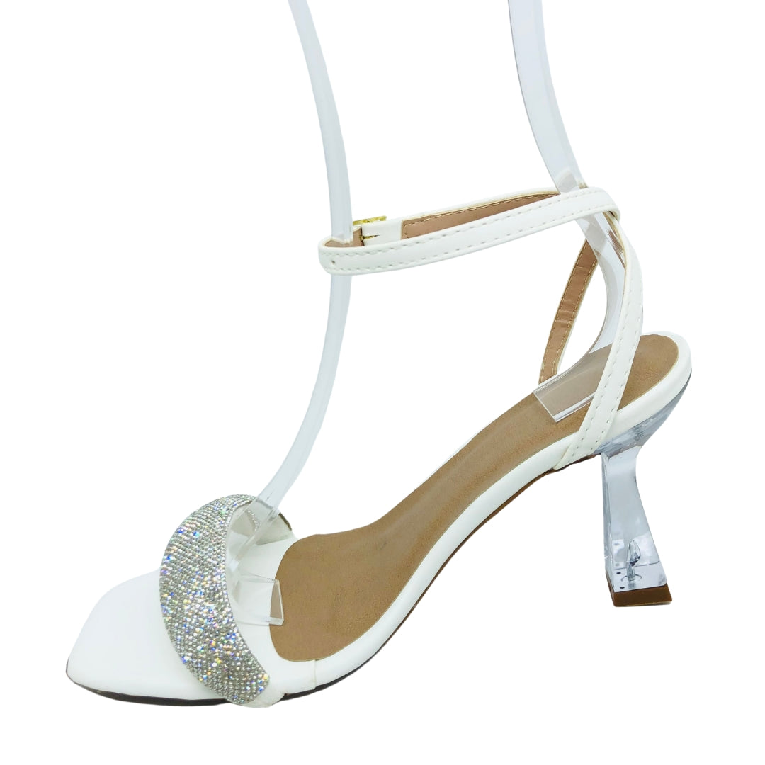 Salto Acrílico Transparente Strass Brilhante - Thais