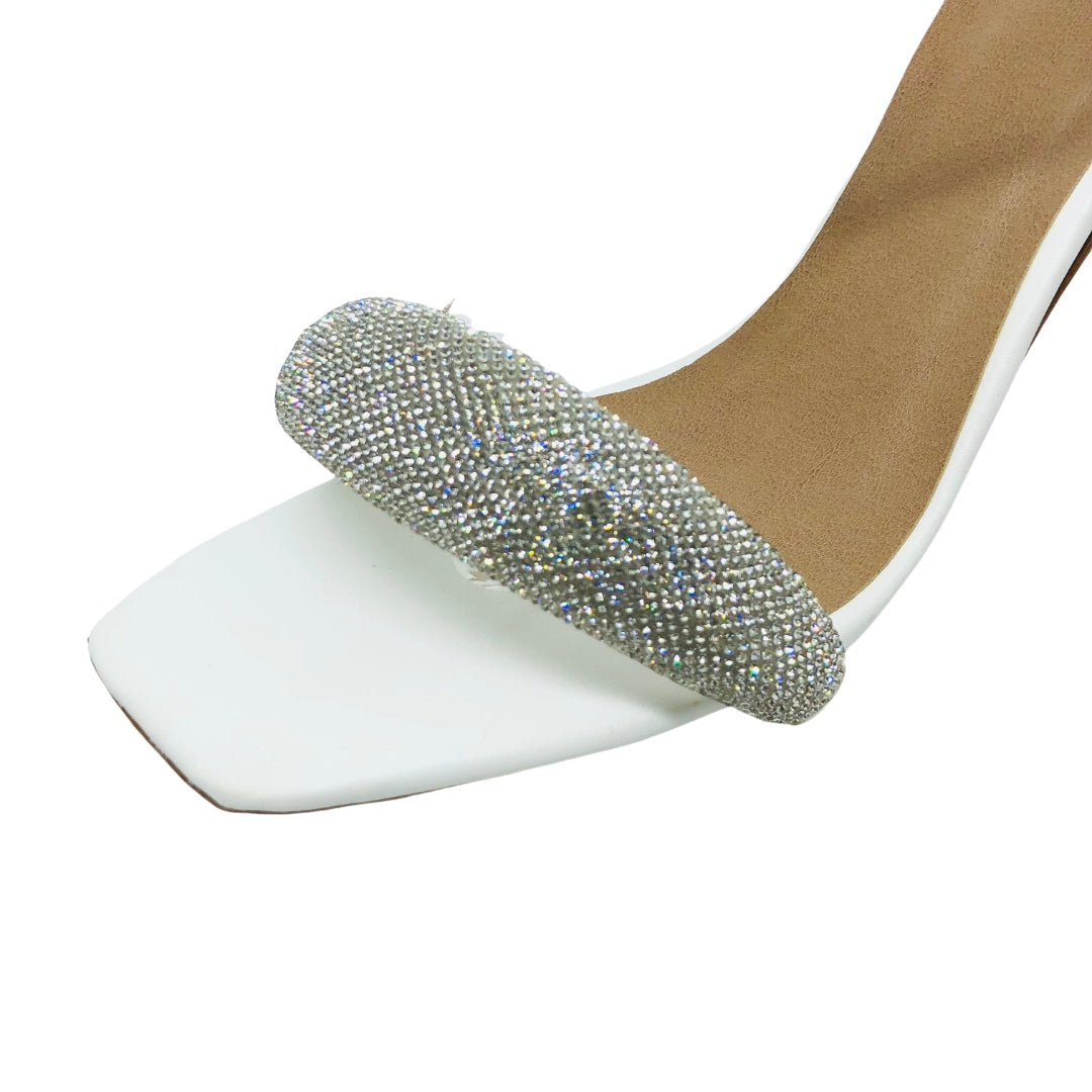Salto Acrílico Transparente Strass Brilhante - Thais