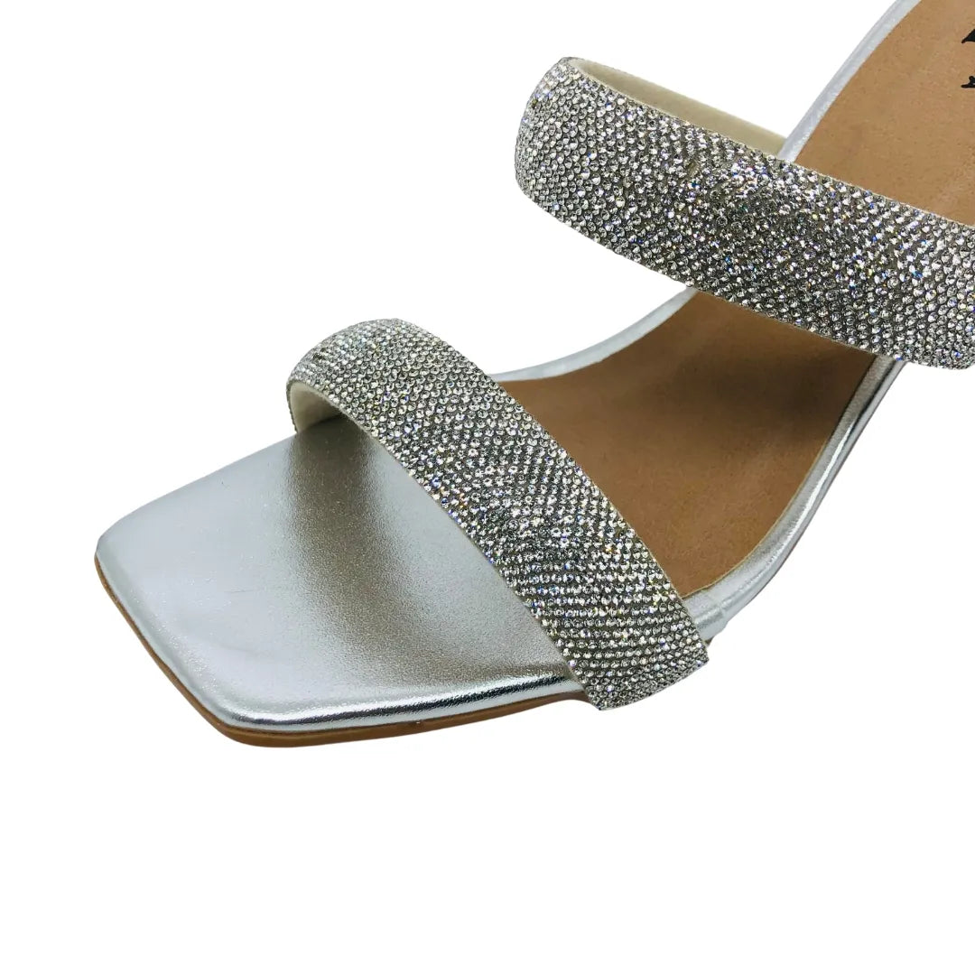 Salto Acrílico Transparente Brilho Duplo Strass - Jade