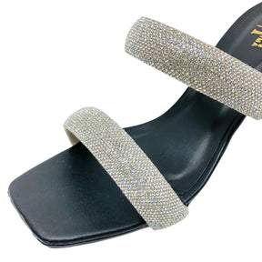 Salto Acrílico Transparente Brilho Duplo Strass - Jade