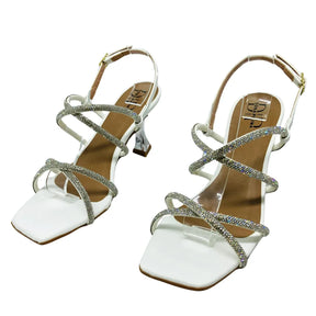 Salto Acrílico Transparente Duplo Strass - Amanda