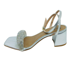 Tamanco feminino tiras brilhantes - Priscilla