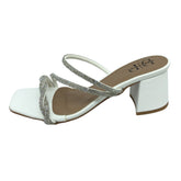 Tamanco Feminino Tiras Brilhantes - Bia