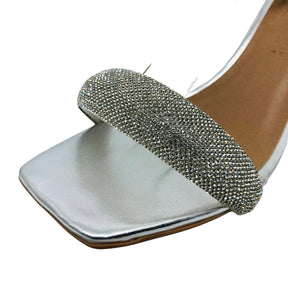 Tamanco feminino tiras brilhantes - Priscilla